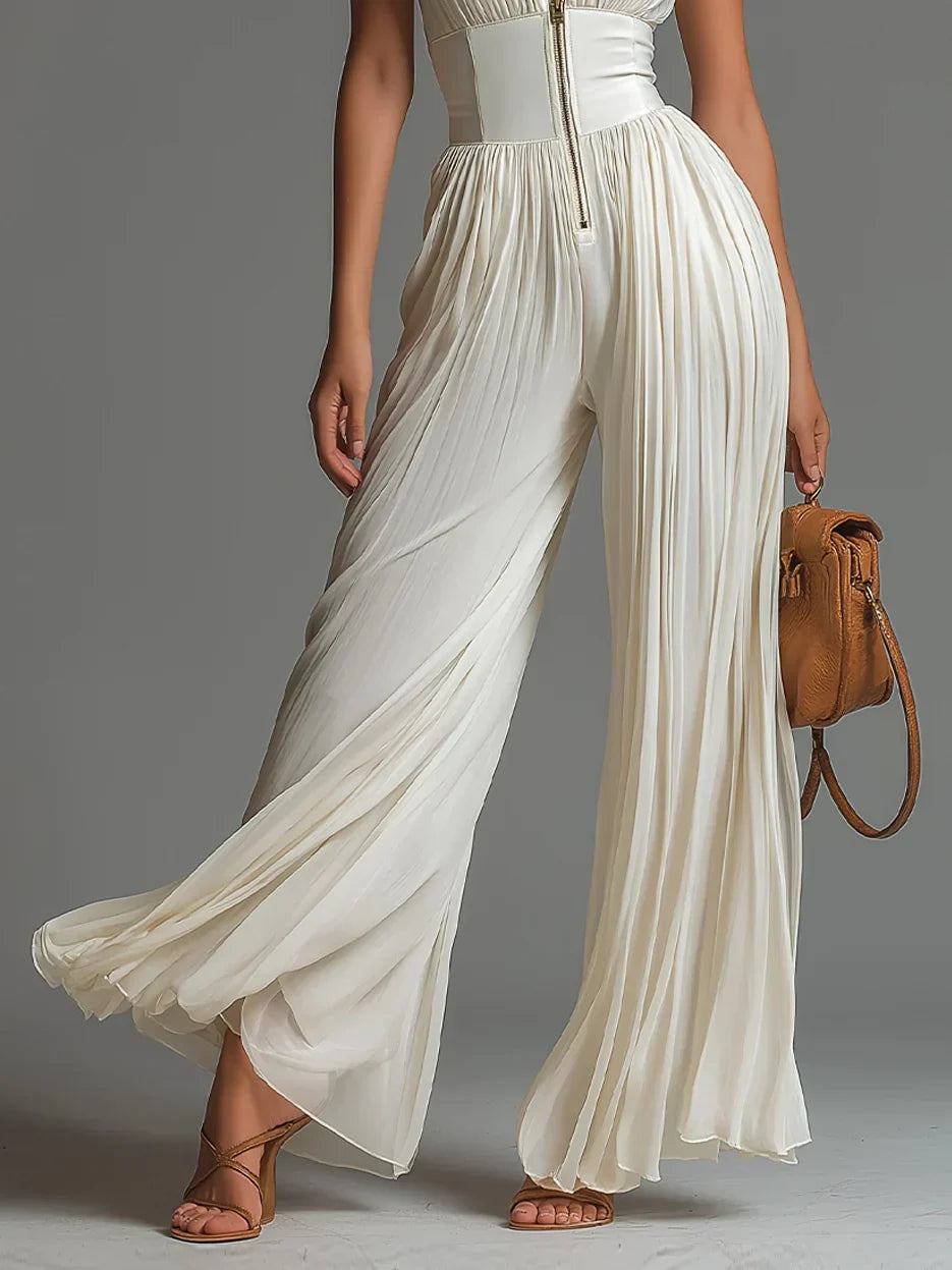 Lucrezia | Pleated Wide-Leg Jumpsuit