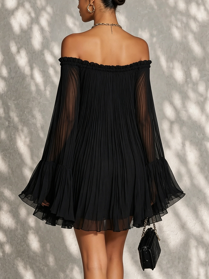 Fiammetta | Off-Shoulder Bell Sleeve Mini Dress