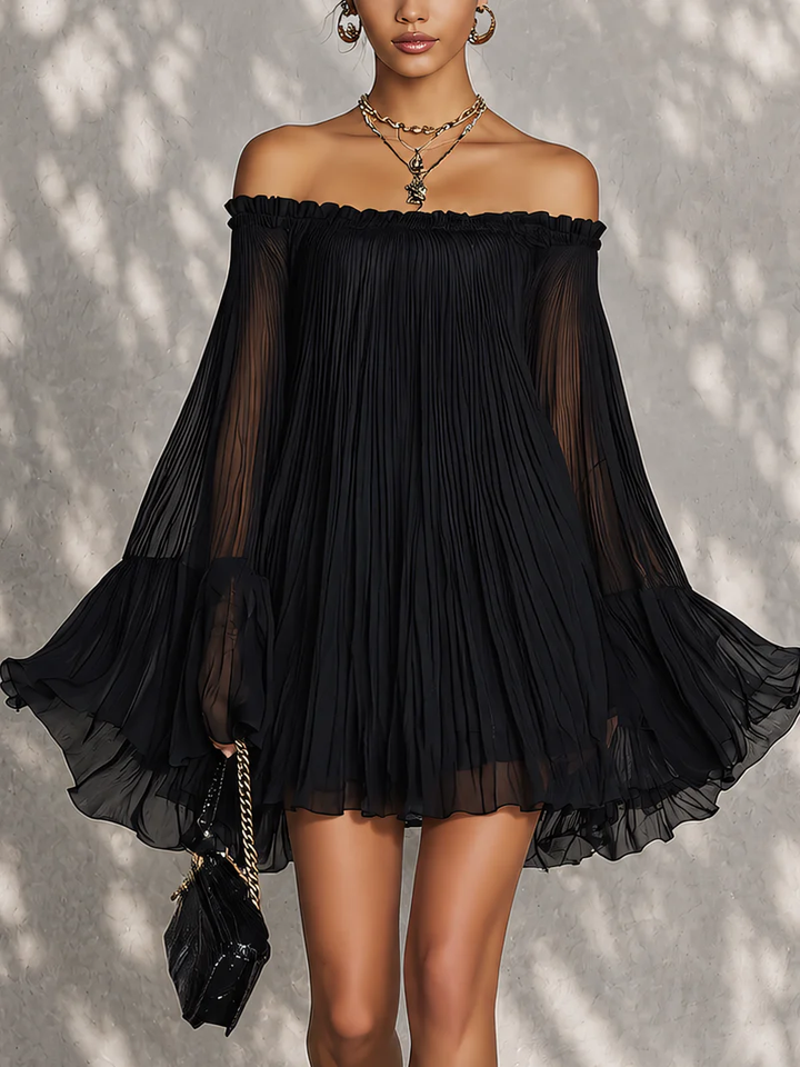 Fiammetta | Off-Shoulder Bell Sleeve Mini Dress