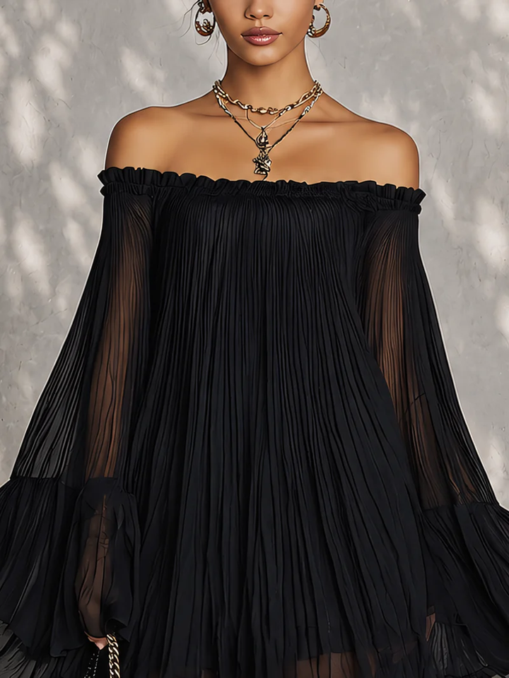 Fiammetta | Off-Shoulder Bell Sleeve Mini Dress