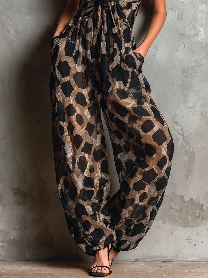 Zaira | Animal Print Halter Jumpsuit