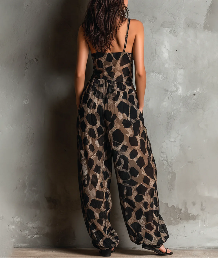 Zaira | Animal Print Halter Jumpsuit