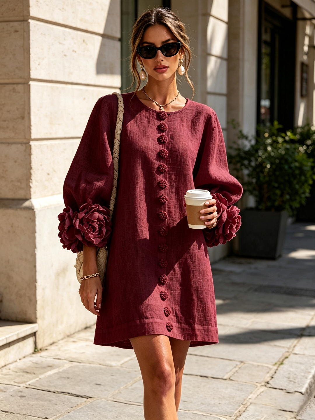 Rosalba | Floral Button-Down Mini Dress