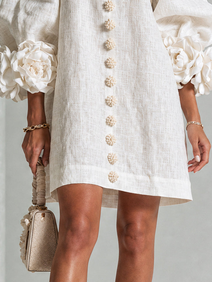 Rosalba | Floral Button-Down Mini Dress