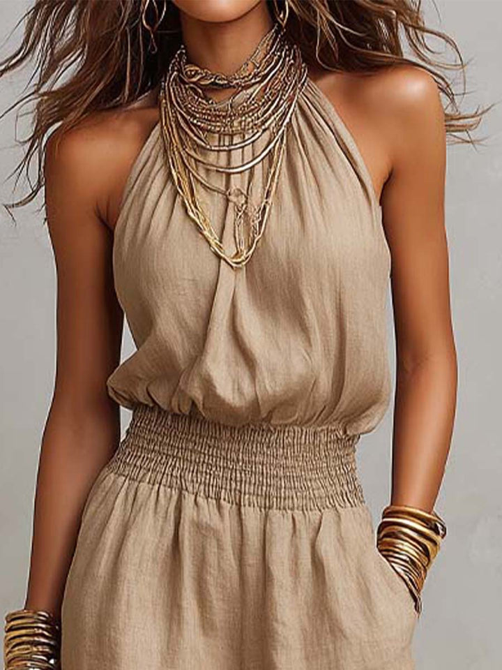 Salina | Halter Neck Wide-Leg Jumpsuit