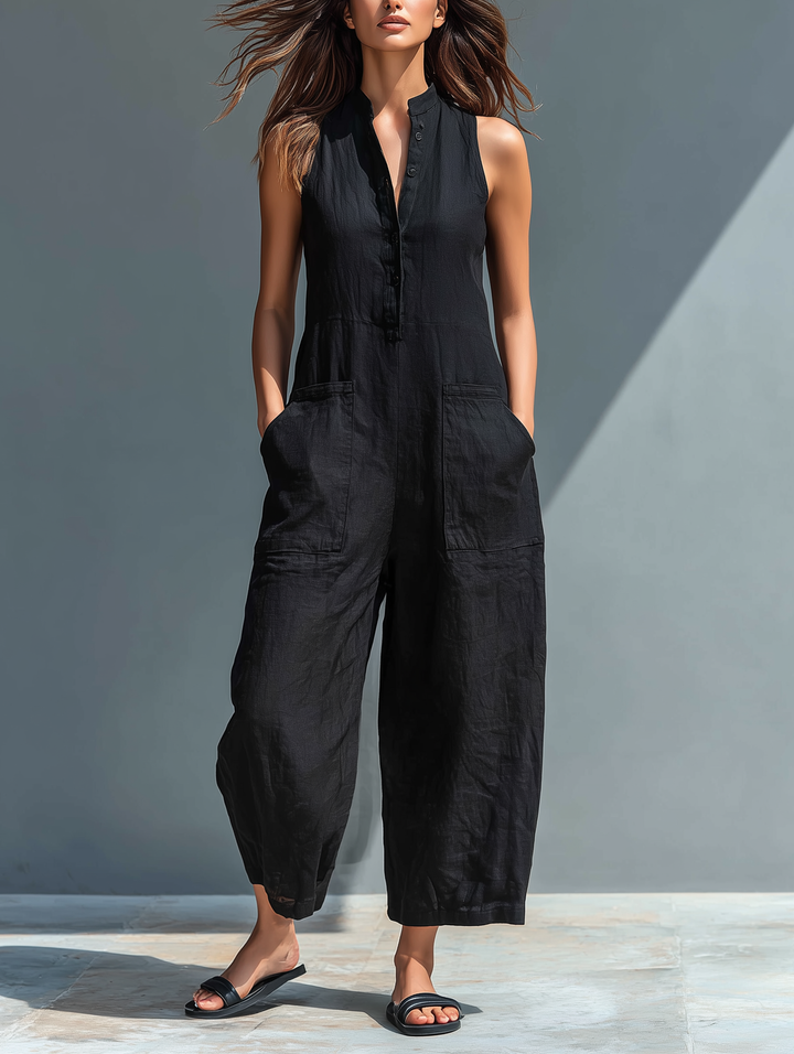 Lino | Sleeveless Jumpsuit with High Collar