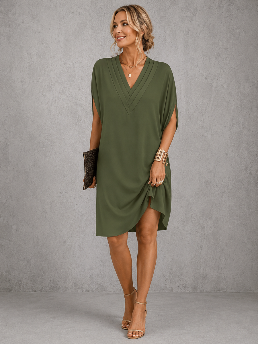 Nadia | Flowy V-Neck Midi Dress