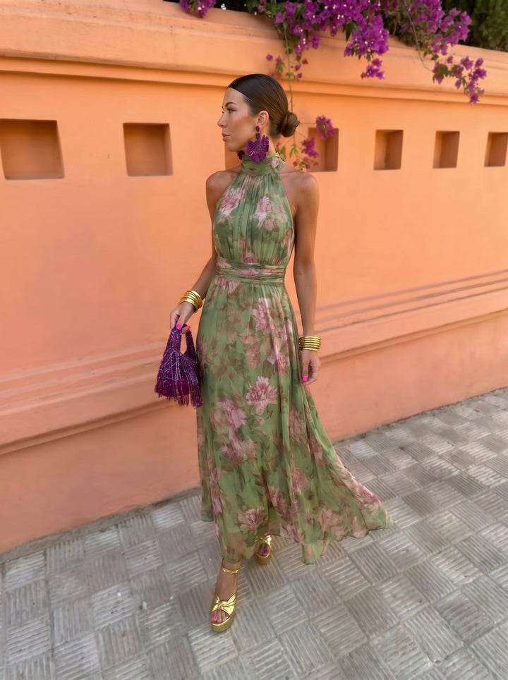 Ludovica | Floral Maxi Dress with Scoop Neckline