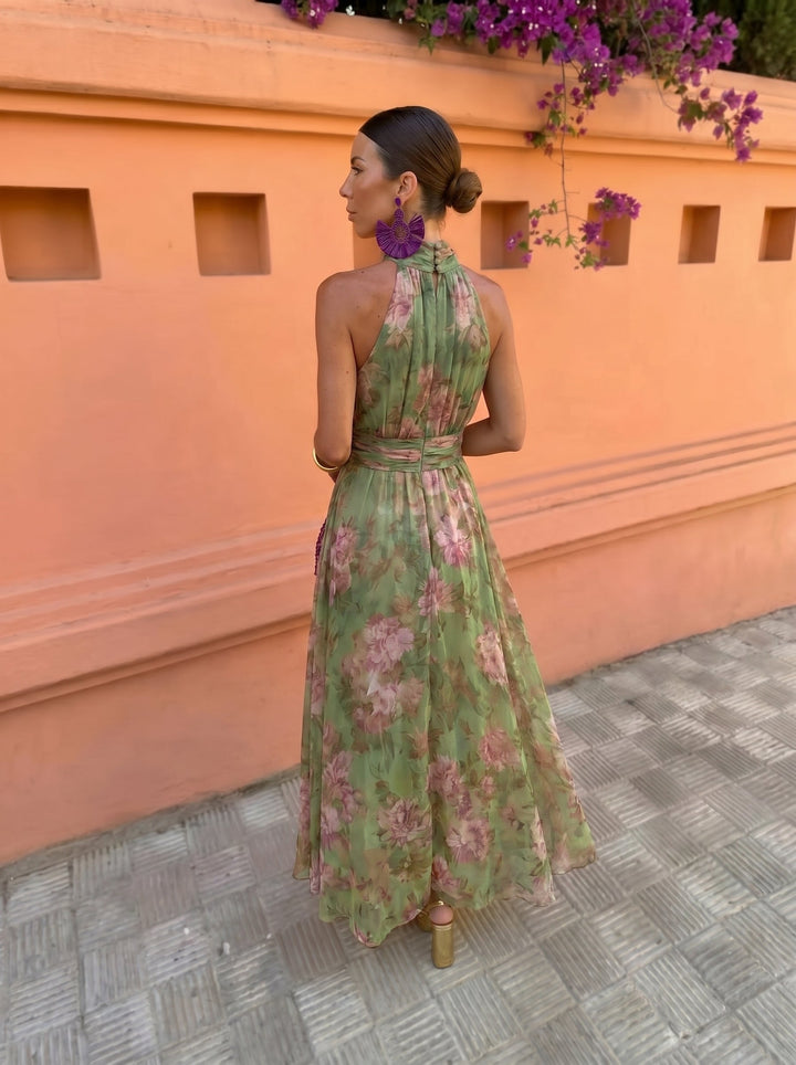 Ludovica | Floral Maxi Dress with Scoop Neckline