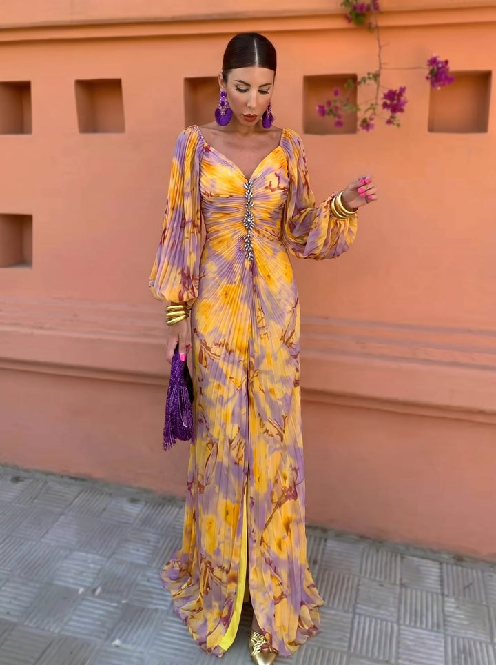 Serafina | Floral Maxi Dress with V Neckline