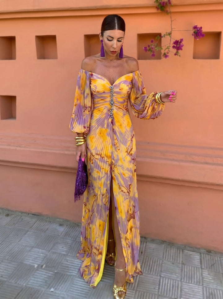Serafina | Floral Maxi Dress with V Neckline