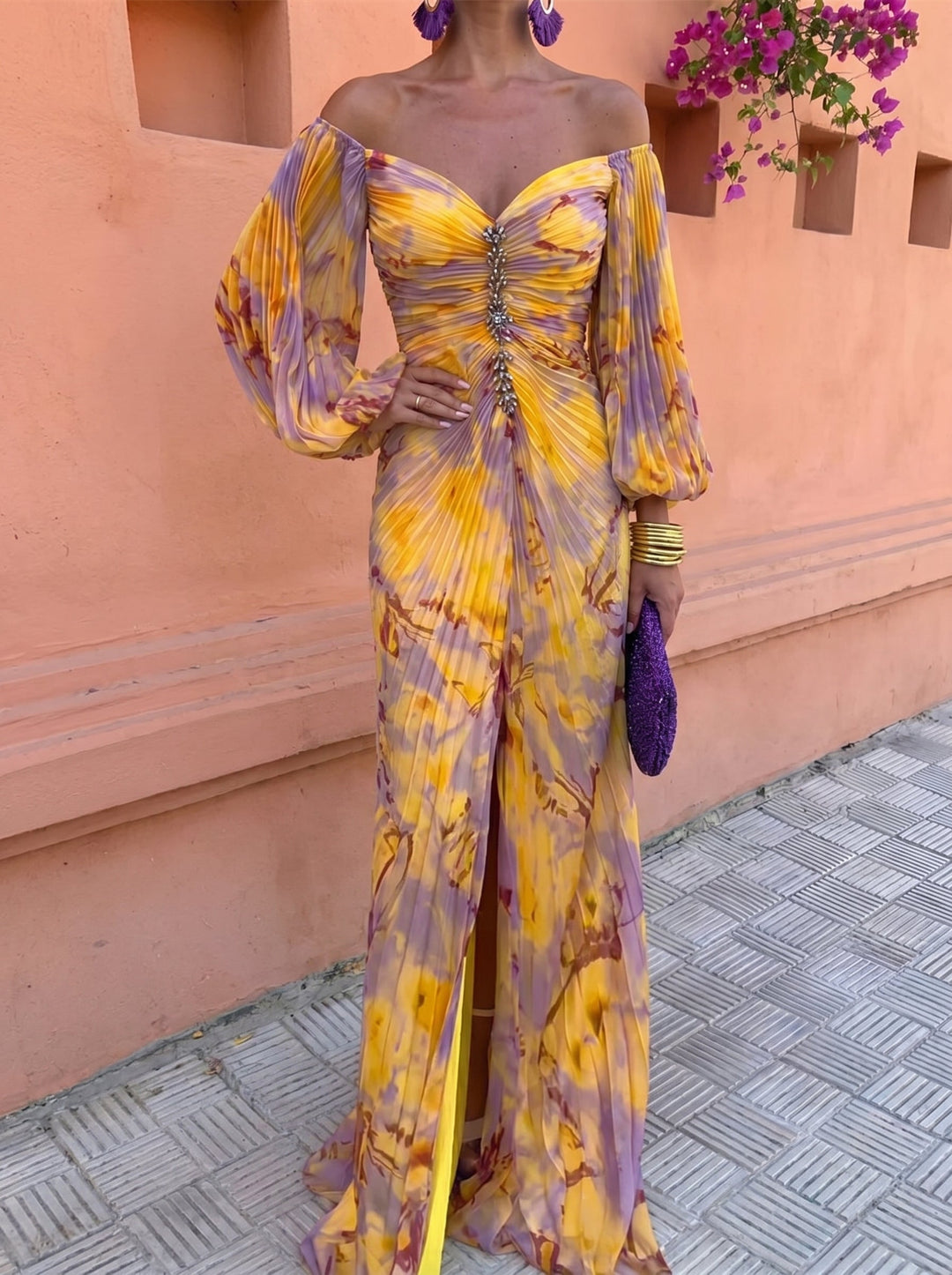 Serafina | Floral Maxi Dress with V Neckline