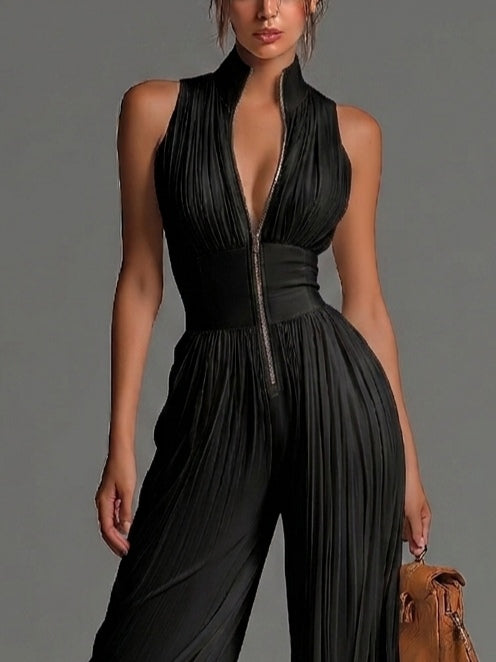 Lucrezia | Pleated Wide-Leg Jumpsuit