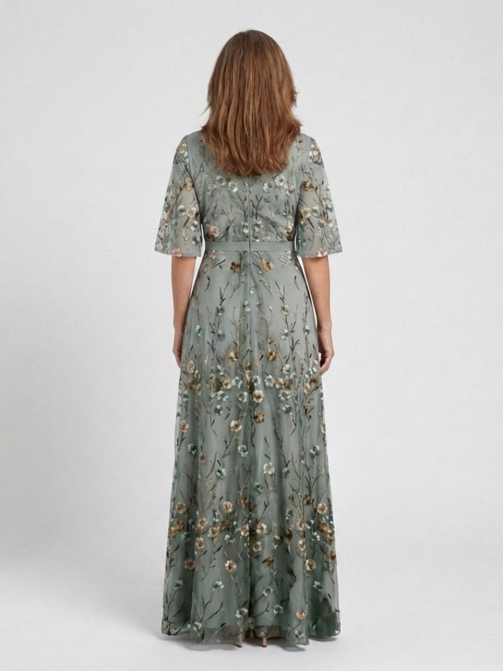 Claudia | Floral Short Sleeve Maxi Dress