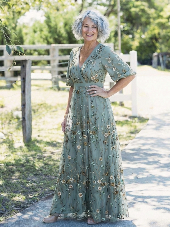 Claudia | Floral Short Sleeve Maxi Dress