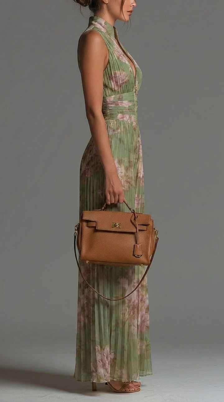 Rosie | Pleated Floral Chiffon Jumpsuit